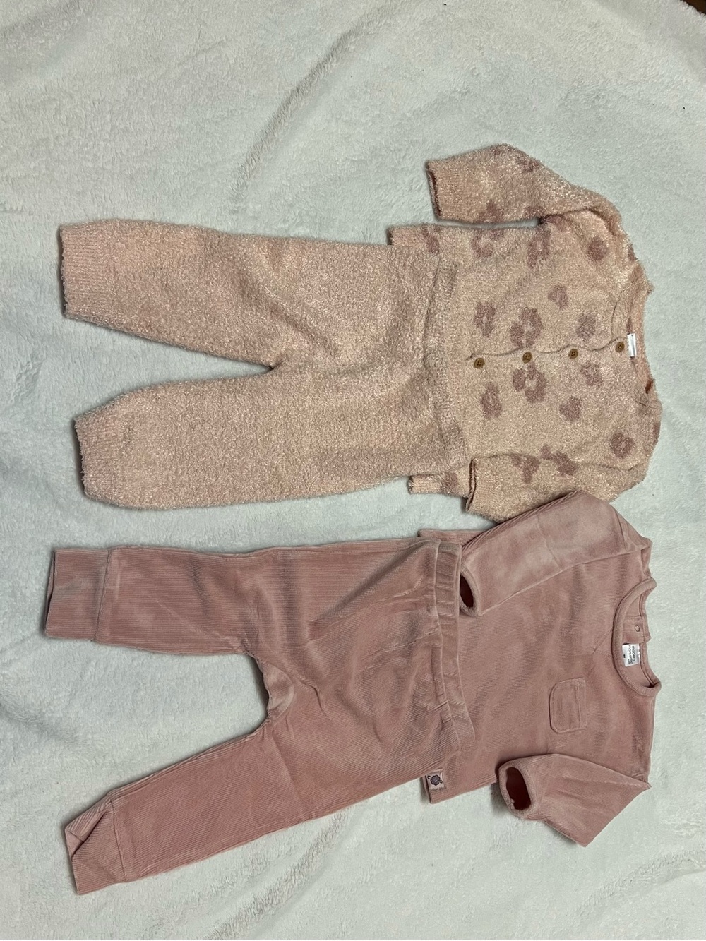 Kids Plush Rose Hoodie & Pant Set - Soft Two-Piece Outfit